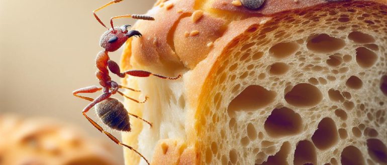 муравей на хлебе